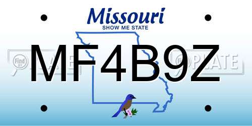MF4B9Z Missouri License Plate