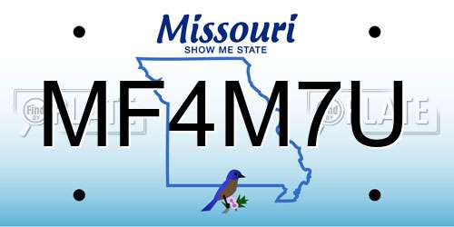 MF4M7U Missouri License Plate