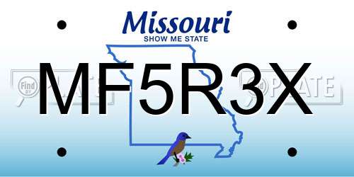MF5R3X Missouri License Plate