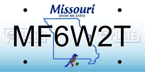 MF6W2T Missouri License Plate