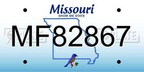 MF82867 Missouri License Plate