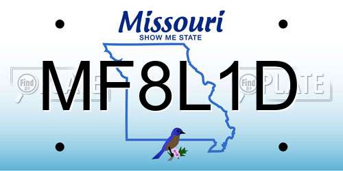 MF8L1D Missouri License Plate