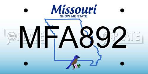 MFA892 Missouri License Plate