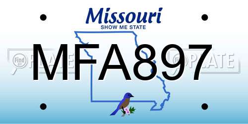 MFA897 Missouri License Plate