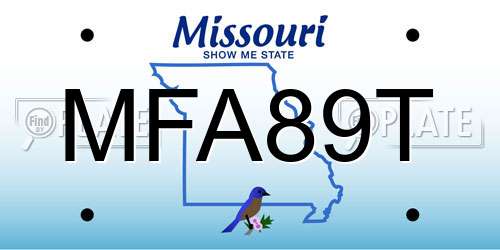MFA89T Missouri License Plate