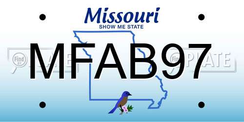 MFAB97 Missouri License Plate