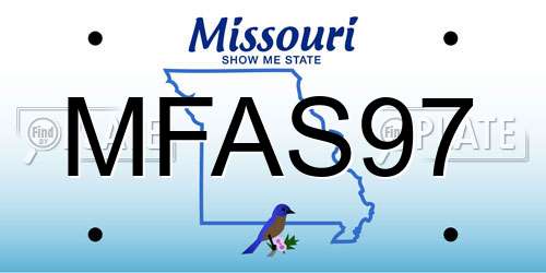 MFAS97 Missouri License Plate