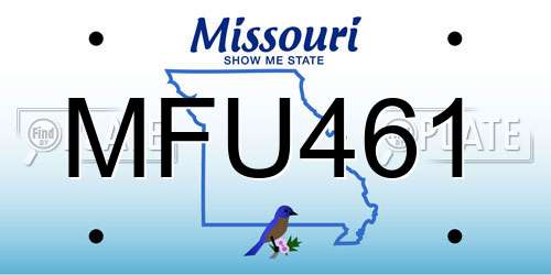 MFU461 Missouri License Plate