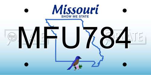 MFU784 Missouri License Plate