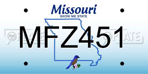 MFZ451 Missouri License Plate
