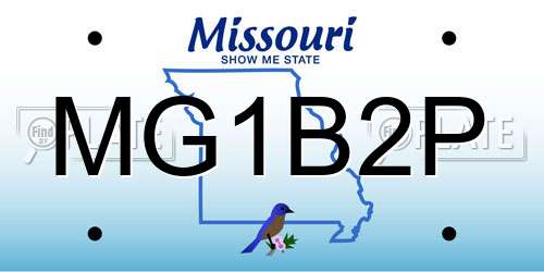 MG1B2P Missouri License Plate