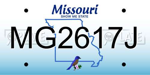 MG2617J Missouri License Plate