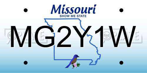 MG2Y1W Missouri License Plate