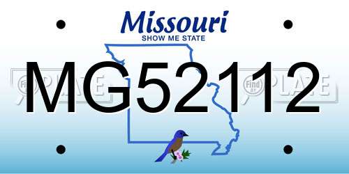 MG52112 Missouri License Plate
