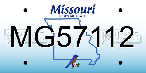 MG57112 Missouri License Plate