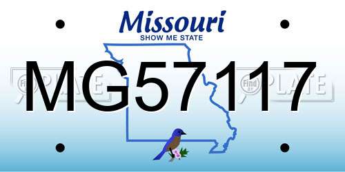 MG57117 Missouri License Plate