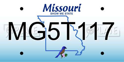 MG5T117 Missouri License Plate