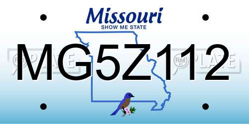 MG5Z112 Missouri License Plate