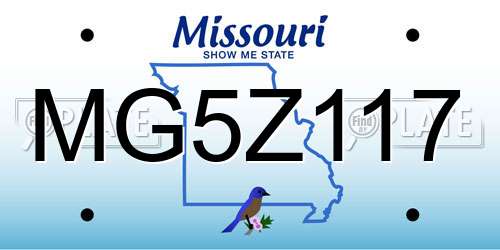 MG5Z117 Missouri License Plate