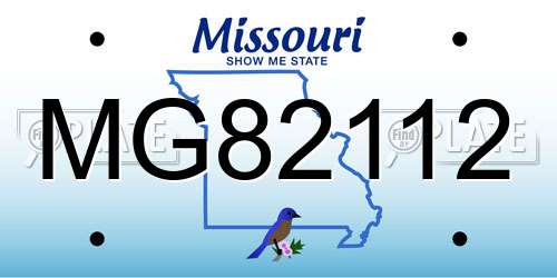 MG82112 Missouri License Plate