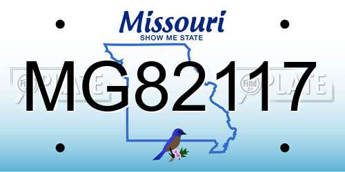 MG82117 Missouri License Plate