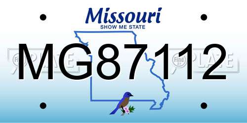 MG87112 Missouri License Plate