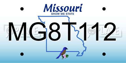 MG8T112 Missouri License Plate