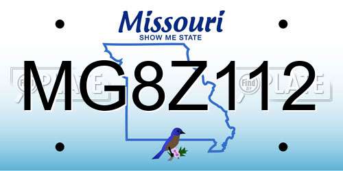 MG8Z112 Missouri License Plate