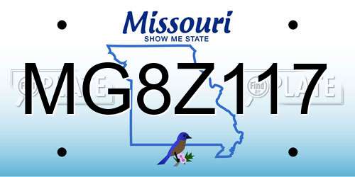 MG8Z117 Missouri License Plate