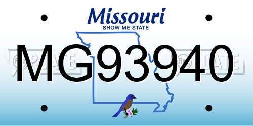 MG93940 Missouri License Plate