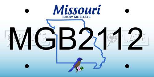 MGB2112 Missouri License Plate