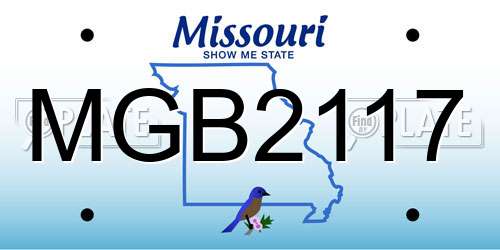MGB2117 Missouri License Plate