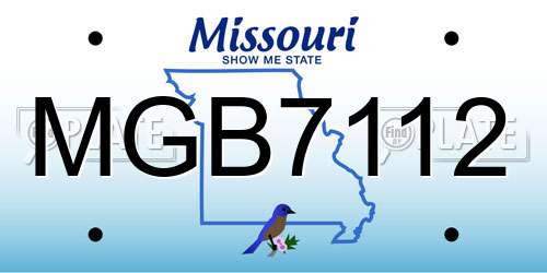 MGB7112 Missouri License Plate