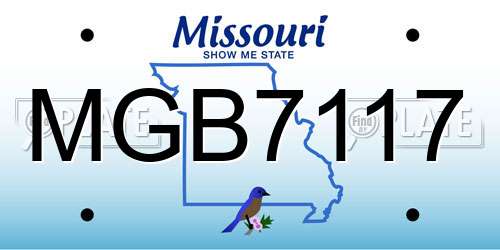 MGB7117 Missouri License Plate