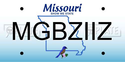 MGBZIIZ Missouri License Plate