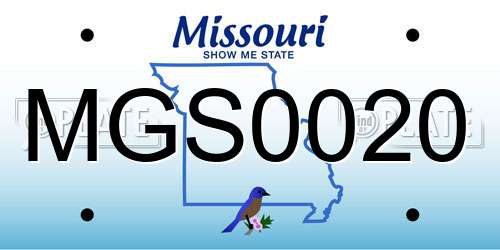 MGS0020 Missouri License Plate