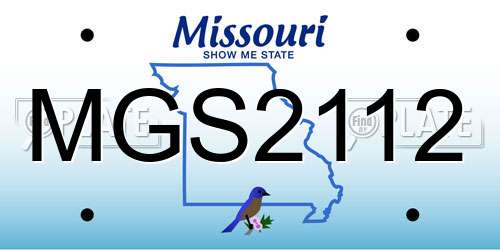 MGS2112 Missouri License Plate