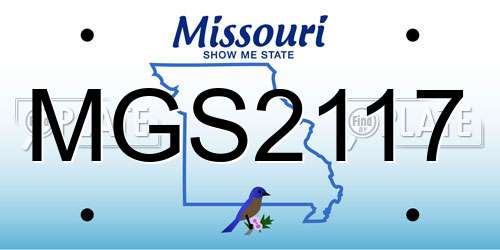 MGS2117 Missouri License Plate
