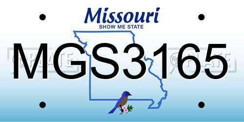 MGS3165 Missouri License Plate