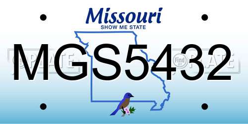 MGS5432 Missouri License Plate