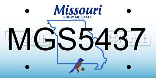 MGS5437 Missouri License Plate