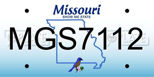 MGS7112 Missouri License Plate