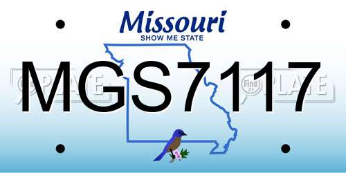 MGS7117 Missouri License Plate