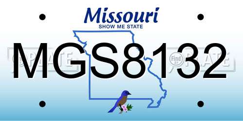 MGS8132 Missouri License Plate