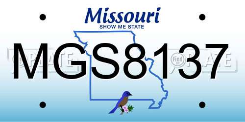 MGS8137 Missouri License Plate