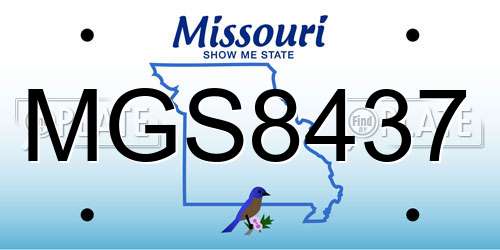 MGS8437 Missouri License Plate