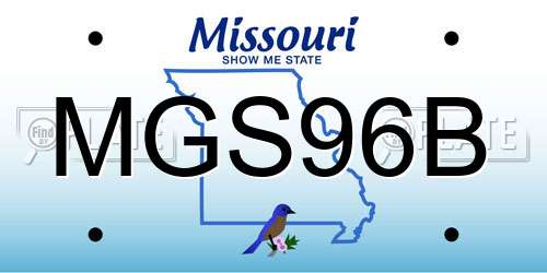 MGS96B Missouri License Plate