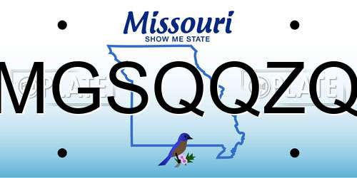 MGSQQZQ Missouri License Plate