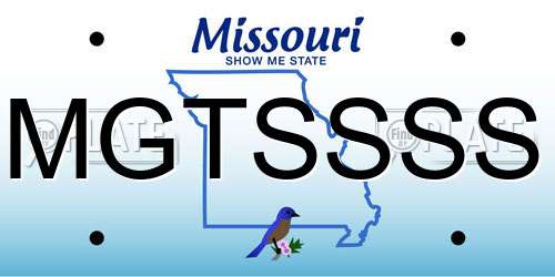 MGTSSSS Missouri License Plate