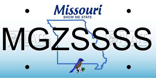 MGZSSSS Missouri License Plate